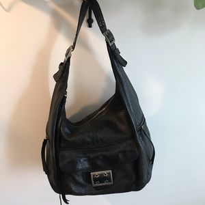 Banana Republic large black leather hobo